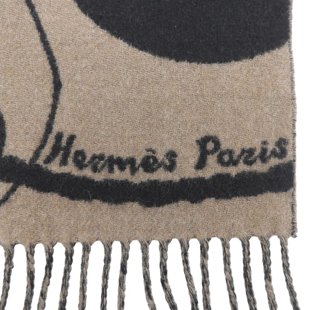 HERMES Authentic Black Scarf - Picture 6 of 8